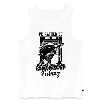 Ich wäre lieber Lachsfischer lustiger Fischer - Männer Premium Bio Tank Top - Weiß - Vorne - AI Model Male 178 light (178cm)