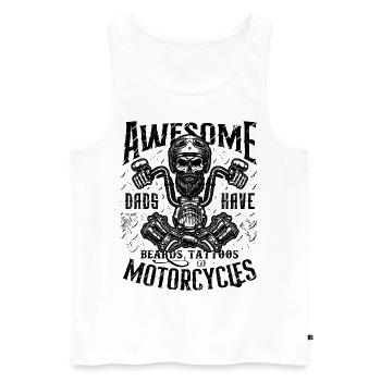 Biker-Väter haben Tattoos Bärte fahren Motorräder - Männer Premium Bio Tank Top - Weiß - Vorne - Michal (187cm)