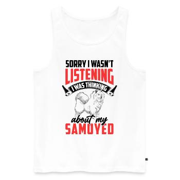 Samoyed was distracted Samoyed spitz - Men's Premium Organic Tank Top - white - Front - Michal (187cm)