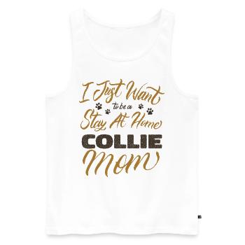 Restez à la maison Collie Maman - Débardeur bio Premium Homme - blanc - Devant - Michal (187cm)