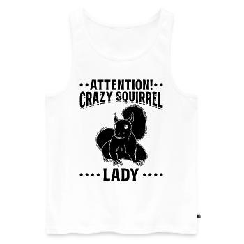 Attention! Crazy Squirrel Squirrel - Men's Premium Organic Tank Top - white - Front - AI Model Male 178 light (178cm)