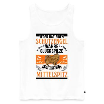 Mittelspitz Schutzengel - Männer Premium Bio Tank Top - Weiß - Vorne - AI Model Male 178 light (178cm)