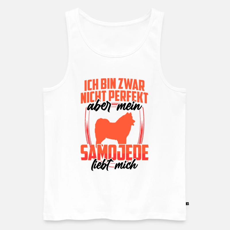 Samojede liebt mich Samojedenspitz Samojede - Männer Premium Bio Tank Top - Weiß