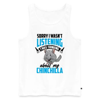 Chinchilla a pensé à la souris laineuse - Débardeur bio Premium Homme - blanc - Devant - Michal (187cm)