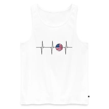 Basketball ECG Heartbeat USA - Men's Premium Organic Tank Top - white - Front - Michal (187cm)