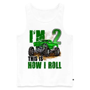 Kids 2nd Birthday Children's Monster Truck - Men's Premium Organic Tank Top - white - Front - Michal (187cm)