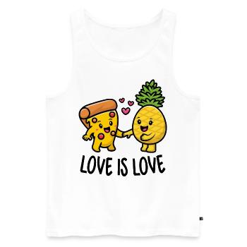 L’ananas appartient à la pizza Drôle de nourriture - Débardeur bio Premium Homme - blanc - Devant - Michal (187cm)