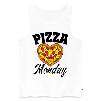 Monday Pizza Night Funny Pizza Lover Fast Food - Men's Premium Organic Tank Top - white - Front - Michal (187cm)