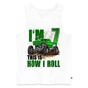 7th Birthday Monster Truck For Boys & Girls 7 Year - Men's Premium Organic Tank Top - white - Front - Michal (187cm)