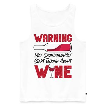 Dégustation de vin de sommelier - Débardeur bio Premium Homme - blanc - Devant - AI Model Male 178 light (178cm)