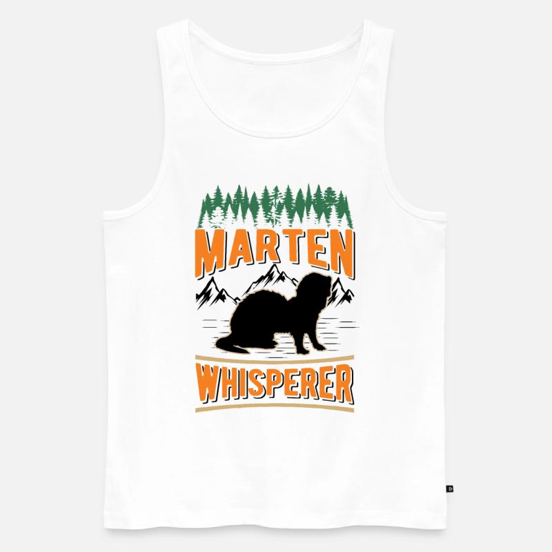 Marder Flüsterer Baummarder - Männer Premium Bio Tank Top - Weiß