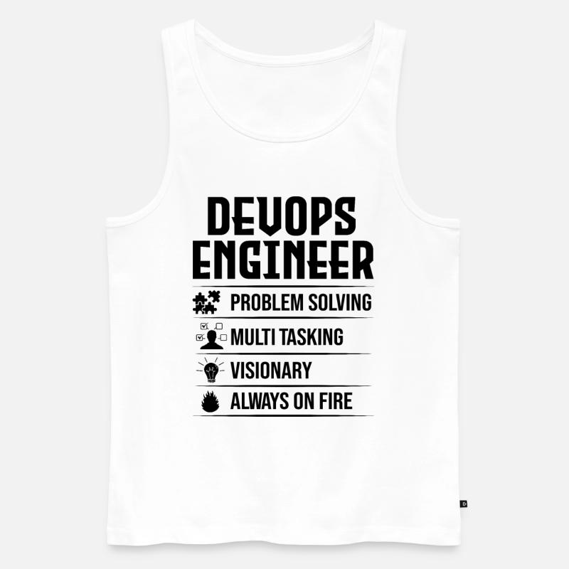 Devops Sys-Admin Entwickler - Männer Premium Bio Tank Top - Weiß