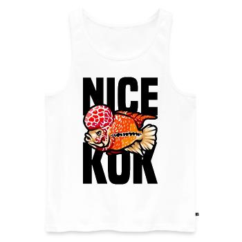 Lustiger Blumenhornbuntbarsch Tropischer Fischhalter - Männer Premium Bio Tank Top - Weiß - Vorne - Michal (187cm)