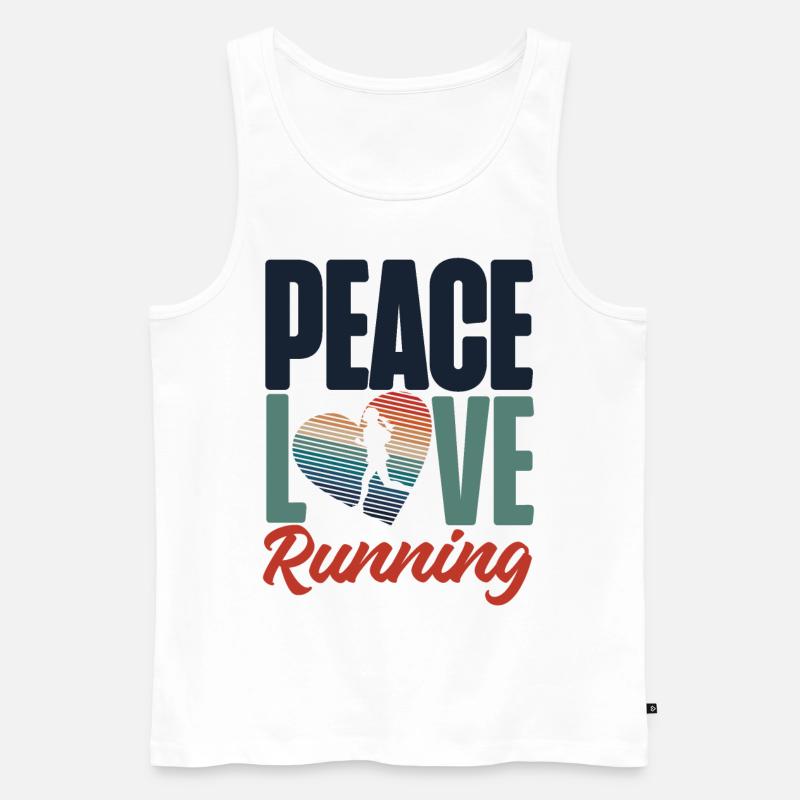 Running Runner Half Marathon - Männer Premium Bio Tank Top - Weiß
