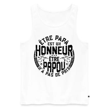 Être Papou N'a Pas De Sans Prix - Débardeur bio Premium Homme - blanc - Devant - Michal (187cm)