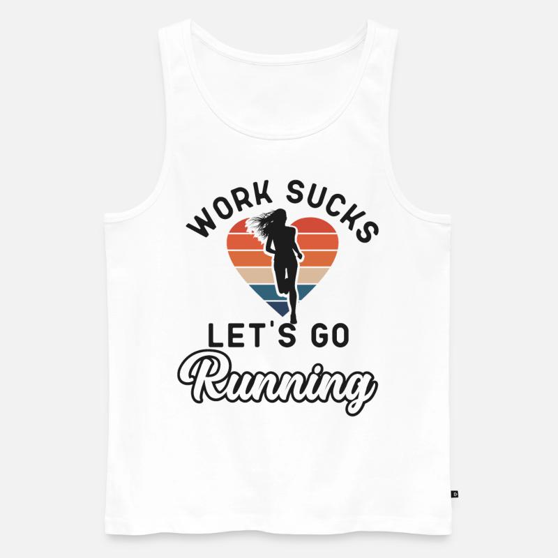 Running Runner Half Marathon - Männer Premium Bio Tank Top - Weiß