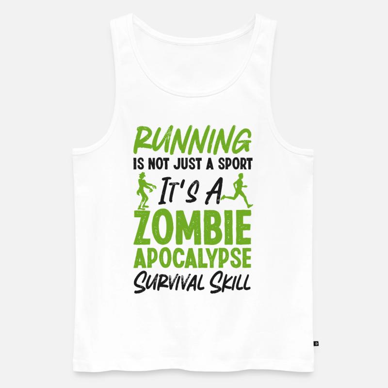 Running Runner Half Marathon - Männer Premium Bio Tank Top - Weiß
