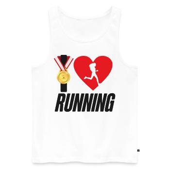 Running Runner Half Marathon Heart - Männer Premium Bio Tank Top - Weiß - Vorne - Michal (187cm)