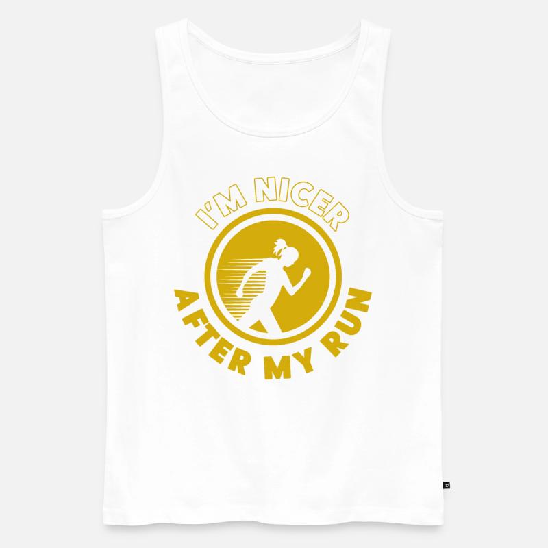 Running Runner Half Marathon - Männer Premium Bio Tank Top - Weiß