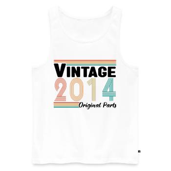 Vintage 2014 Originalteile Geburtstagsgeschenk - Männer Premium Bio Tank Top - Weiß - Vorne - Michal (187cm)