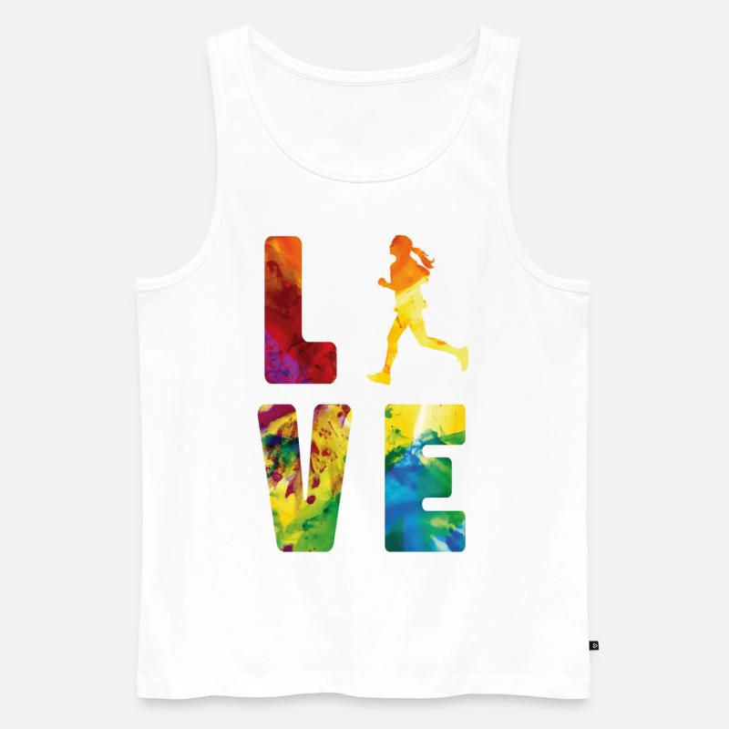 Running Runner Half Marathon - Männer Premium Bio Tank Top - Weiß