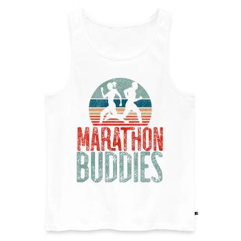 Running Runner Half Marathon - Männer Premium Bio Tank Top - Weiß - Vorne - Michal (187cm)