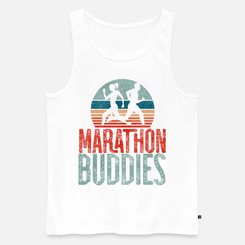 Running Runner Half Marathon - Männer Premium Bio Tank Top - Weiß