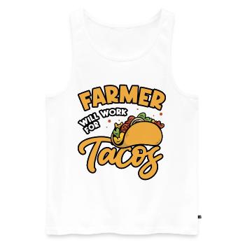 Farm Will Work For Tacos Farming Tractor Driving A - Männer Premium Bio Tank Top - Weiß - Vorne - Michal (187cm)
