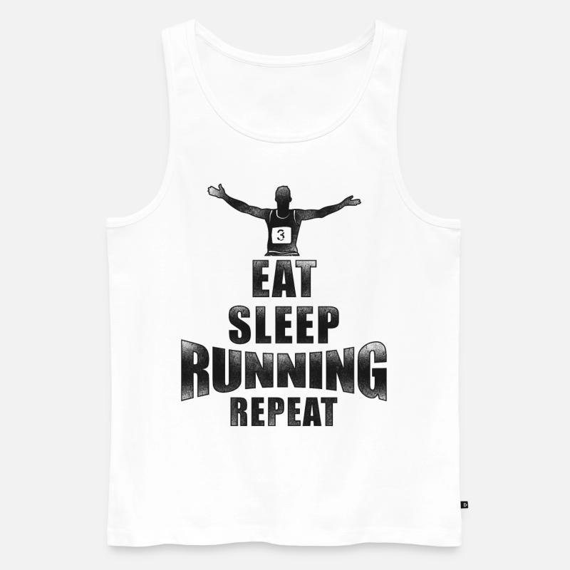 Running Runner Half Marathon - Männer Premium Bio Tank Top - Weiß