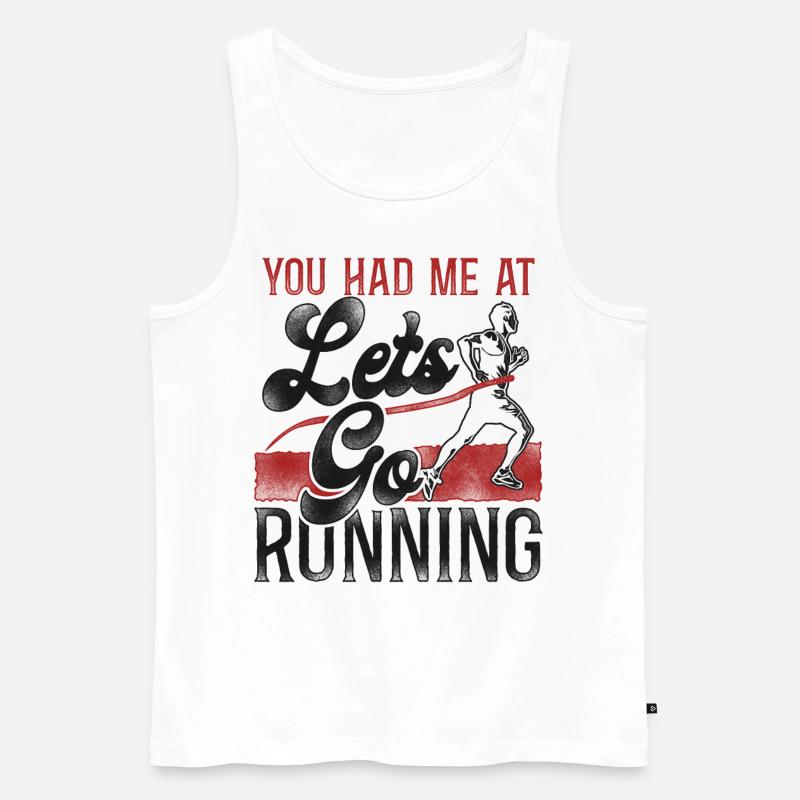 Running Runner Half Marathon - Männer Premium Bio Tank Top - Weiß