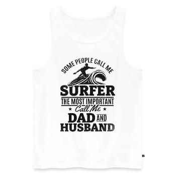 Surfer Dad Surfer Daddy Surfboard Surfer Daddy - Men's Premium Organic Tank Top - white - Front - Michal (187cm)