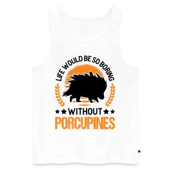 Porc-épic Cadeau Porc-épic - Débardeur bio Premium Homme - blanc - Devant - Michal (187cm)