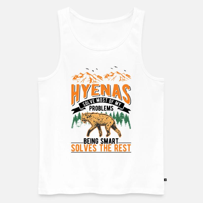 Hyäne Geschenk Erdwolf Hyena - Männer Premium Bio Tank Top - Weiß