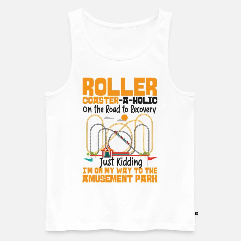 Roller Coaster Roller - Männer Premium Bio Tank Top - Weiß