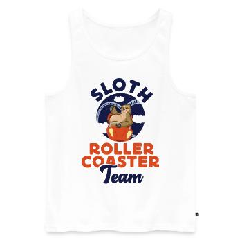 Roller Coaster Sloth Sloth Roller - Men's Premium Organic Tank Top - white - Front - Michal (187cm)