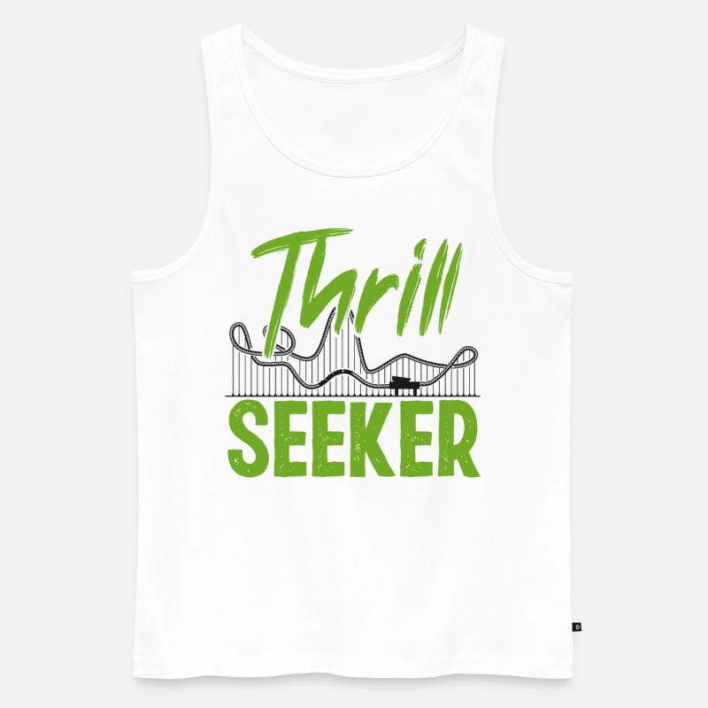 Roller Coaster Thrill Seeker - Männer Premium Bio Tank Top - Weiß