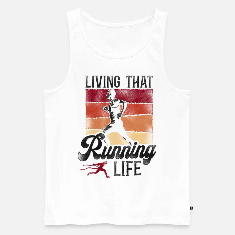Running Runner Half Marathon - Männer Premium Bio Tank Top - Weiß