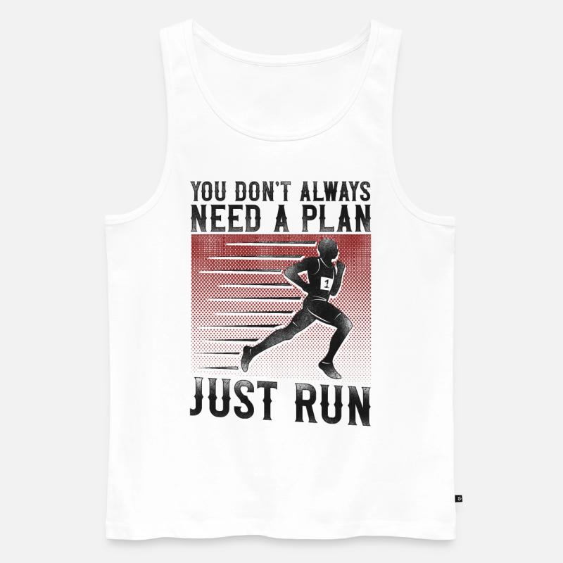 Running Runner Half Marathon - Männer Premium Bio Tank Top - Weiß