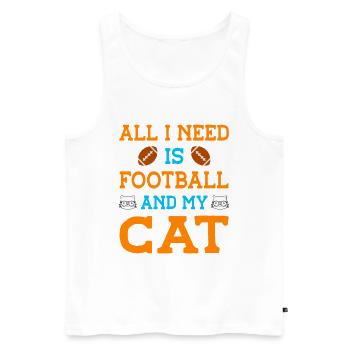 All I Need Is Football And My Cat Pet Animals Cat - Männer Premium Bio Tank Top - Weiß - Vorne - Michal (187cm)