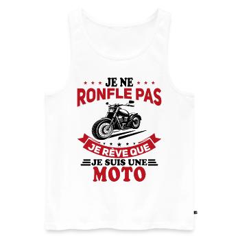 Je Ne Ronfle Pas Je Rêve Que Je Suis Une Moto - Débardeur bio Premium Homme - blanc - Devant - Michal (187cm)