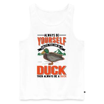 Canard Cadeau Canard Éleveur de Canard - Débardeur bio Premium Homme - blanc - Devant - Michal (187cm)