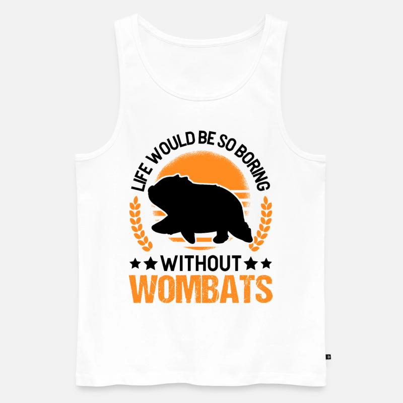 Australischer Wombat - Männer Premium Bio Tank Top - Weiß
