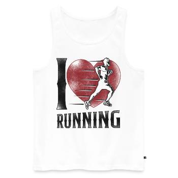 Running Runner Half Marathon Heart - Männer Premium Bio Tank Top - Weiß - Vorne - Michal (187cm)