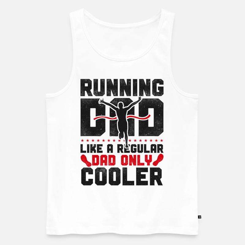 Running Runner Half Marathon Dad - Männer Premium Bio Tank Top - Weiß