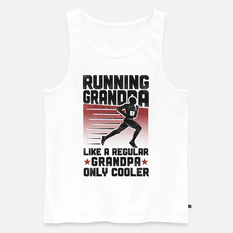Running Runner Half Marathon - Männer Premium Bio Tank Top - Weiß