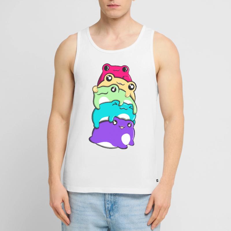 Non-Binary Pride Kawaii Frog Bunch Nonbinary Débardeur bio Premium Homme