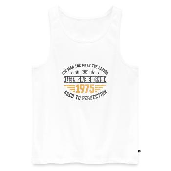 Legends were born in 1975 born 1975 birthday - Men's Premium Organic Tank Top - white - Front - Michal (187cm)