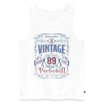 Vintage fabriqué à la perfection 89e anniversaire - Débardeur bio Premium Homme - blanc - Devant - Michal (187cm)