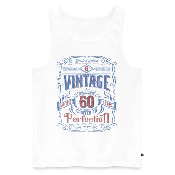 Vintage Crafted To Perfection 60th Birthday - Männer Premium Bio Tank Top - Weiß - Vorne - Michal (187cm)