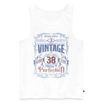 Vintage fabriqué à la perfection 38e anniversaire - Débardeur bio Premium Homme - blanc - Devant - Michal (187cm)